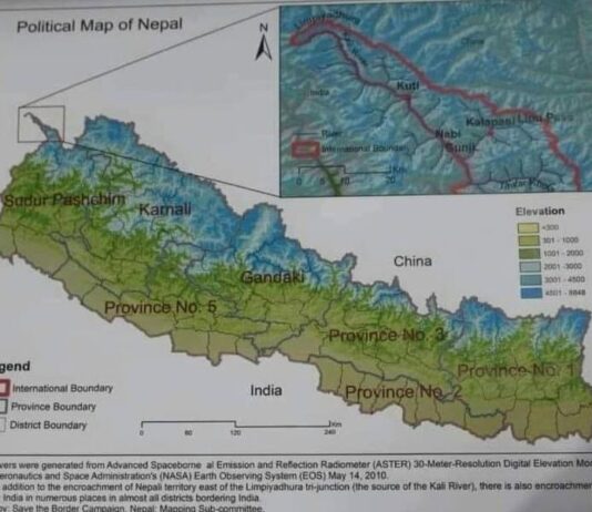বিতর্কিত ভূখণ্ড নিজেদের মানচিত্রে অন্তর্ভুক্ত করলো নেপাল