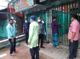 করোনার প্রভাব ঠেকাতে ৬ কাপড়ের দোকানে তালা