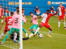 মেসির জোড়া গোলে জিতলো বার্সা