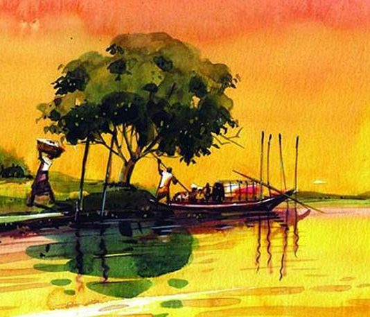 তীর থেকে দূরে একটি সামান্য তামাশাগাছ