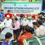 লায়ন্স ক্লাব অব চিটাগাং কর্ণফুলী এলিটের মাস্ক বিতরণ