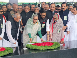 আওয়ামী লীগের হীরক জয়ন্তীতে বঙ্গবন্ধুর প্রতি শেখ হাসিনার শ্রদ্ধা