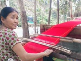 পিনন বুনন করে স্বাবলম্বী কাপ্তাইয়ের বিনতা তঞ্চঙ্গ্যা