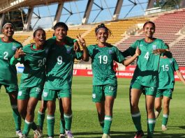 শান্তির ‘অলিম্পিক গোল’ আর তৃষ্ণার হ্যাটট্রিকে ৮ গোলের জয় বাংলাদেশের