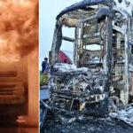 ভারতে মোটরসাইকেলের সঙ্গে সংঘর্ষে চলন্ত বাসে আগুন, নিহত ২০