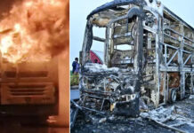 ভারতে মোটরসাইকেলের সঙ্গে সংঘর্ষে চলন্ত বাসে আগুন, নিহত ২০