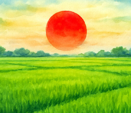 সবুজের বুকে লাল