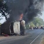 নিয়ন্ত্রণ হারিয়ে চলন্ত বাসে আগুন, নিহত ৪