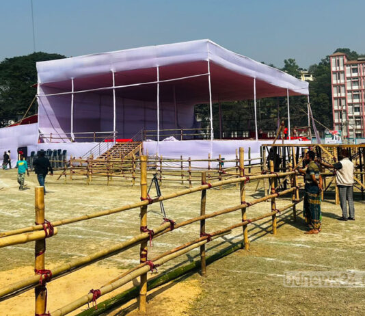 পলোগ্রাউন্ড মাঠে বিএনপির মহাসমাবেশ ঘিরে শেষ মুহূর্তের প্রস্তুতি