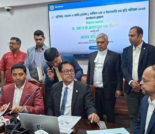 জুনিয়র বৃত্তি পরীক্ষার ফল প্রকাশ