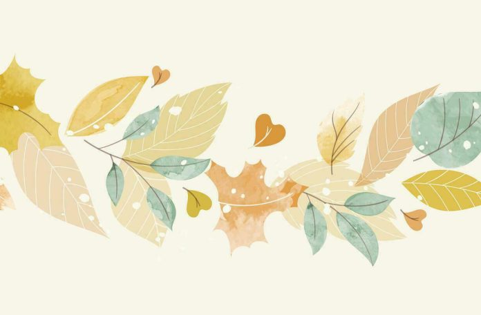autumn-foliage-in-watercolor-background-abstract-wallpaper-design-with-maple-leaves-oak-leaf-line-art-elegant-botanical-in-fall-season-illustration-suitable-for- copy