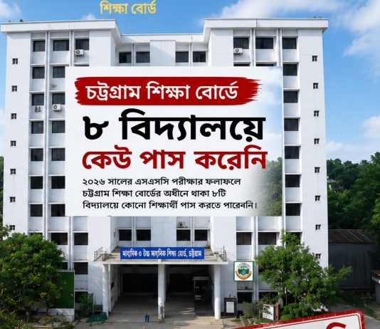 চট্টগ্রাম শিক্ষা বোর্ডে ৮ বিদ্যালয়ে পাস করেনি কেউ
