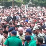 লালদিঘিতে ১১ দলীয় জোটের লংমার্চের সমাবেশ শুরু